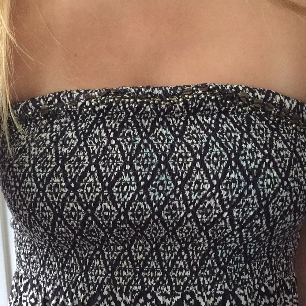 Blue strapless printed maxi dress - Picture 5 of 6